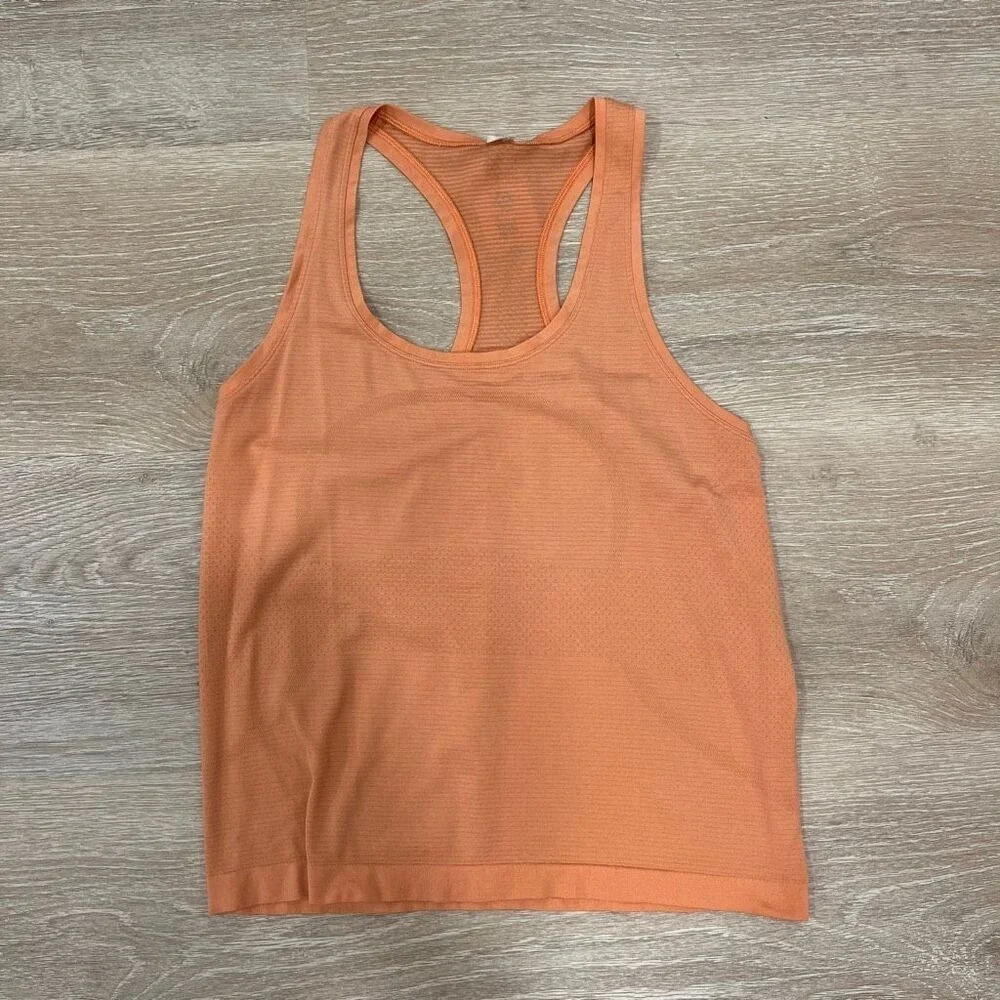 Lululemon Swiftly Tech Racerback Tank Top Women's Size 8 Orange‎ Sleeveless